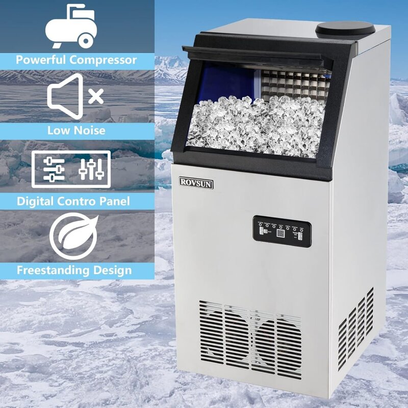 Коммерческая льдогенераторная машина для угря, хранилище 110 фунтов/24 фунтов, под прилавок/Автономный автоматический льдогенератор для