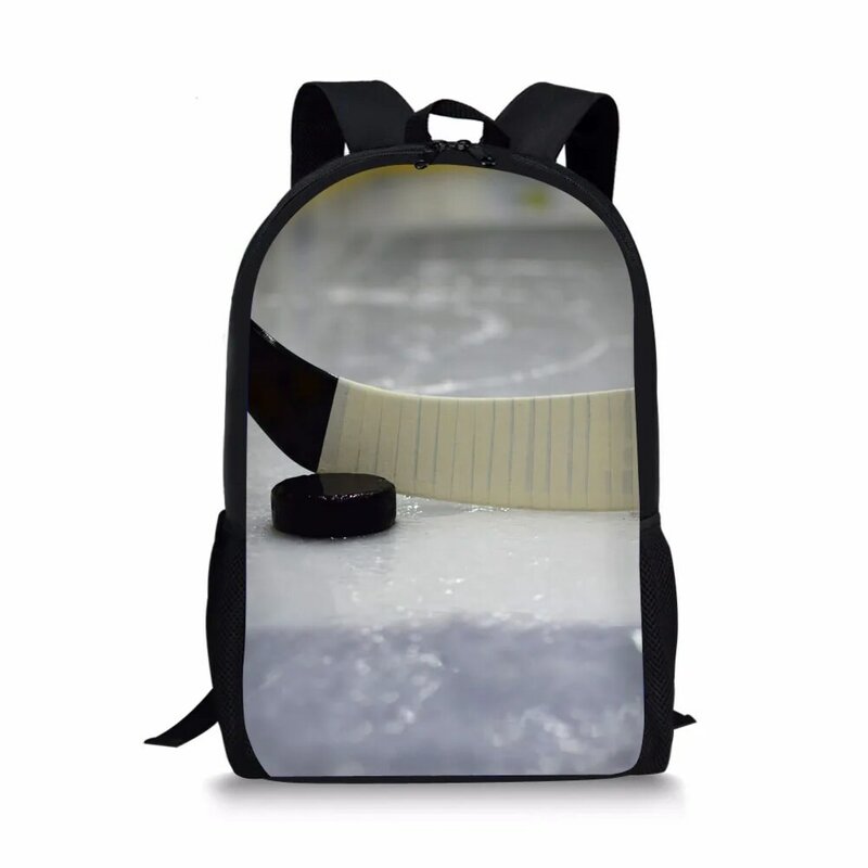 귀여운 아이스 하키 3D 프린트 학교 가방, 소년 소녀 백팩, 어린이 배낭 학생 책 가방, 다기능 배낭