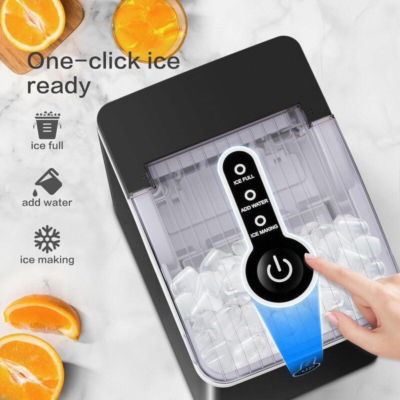 Portátil auto-limpeza Ice Maker Top, compacto, inclui 9 cubos em 8 minutos, com Ice Scoop/Ice Basket
