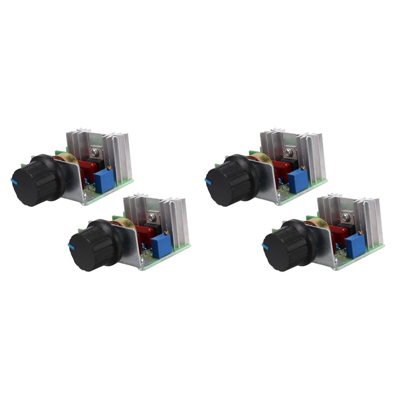4 Pcs Speed Controller For AC Motor AC 220V 2000W Thyristor Motor Speed Control Adjustable Power Controller