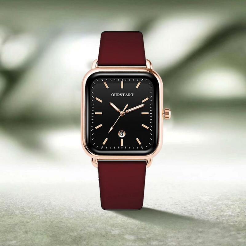 Modische Uhr elegante rechteckige Zifferblatt Damen Quarzuhr mit Silikon armband lässige Mode Armbanduhr für Damen Mädchen