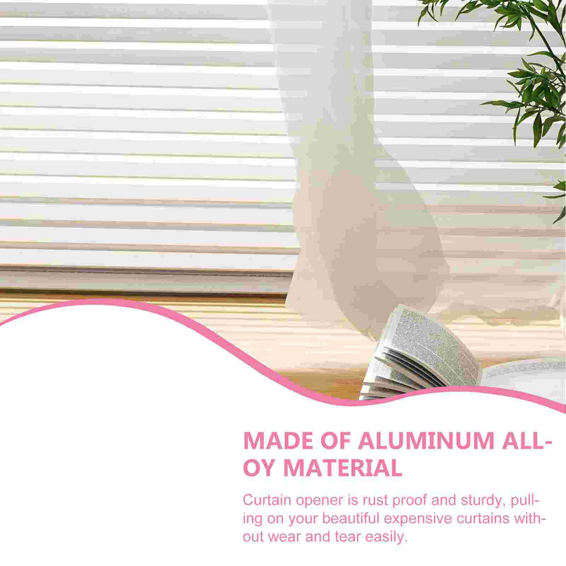 Tongkat gorden aluminium Aloi, batang tarik batang tirai jendela Manual tirai hitam