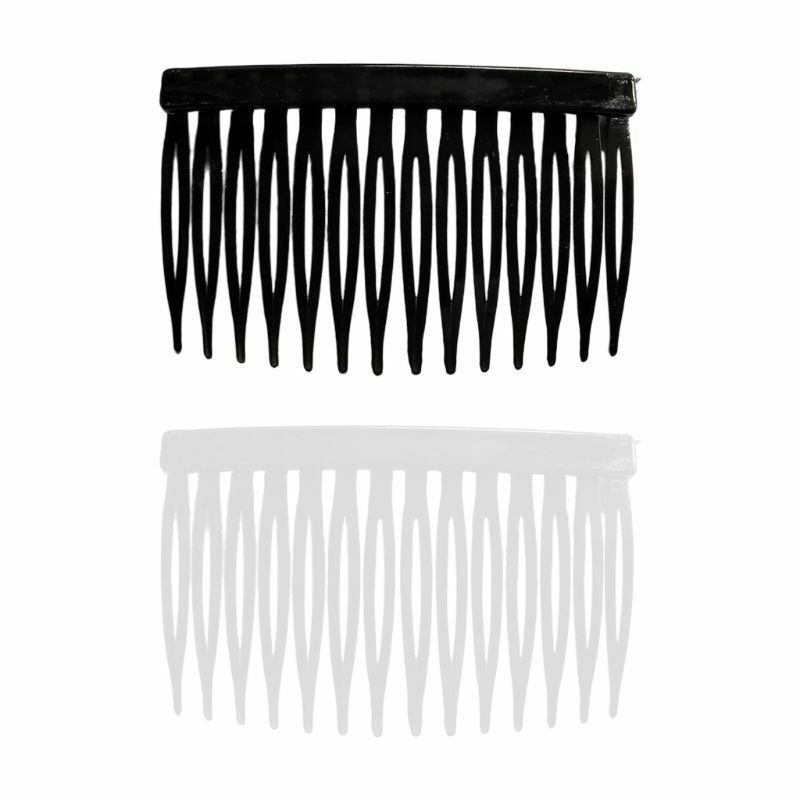 E15E 10 pezzi pettini per capelli pettini laterali in plastica per capelli 14 denti dritti pettine per capelli pettine per velo