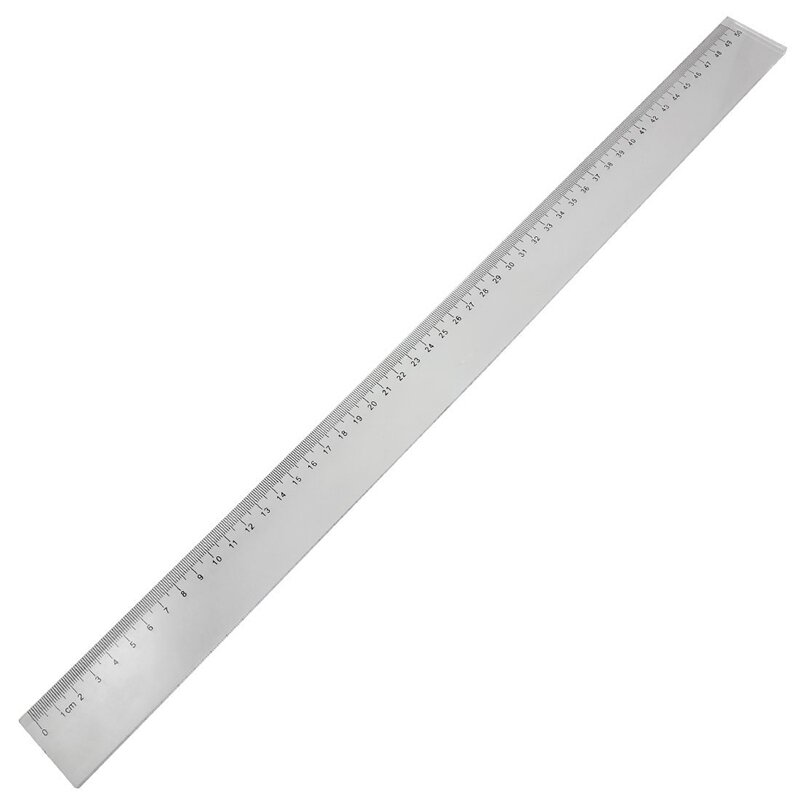 Régua de medição longa reta de plástico transparente de 50cm