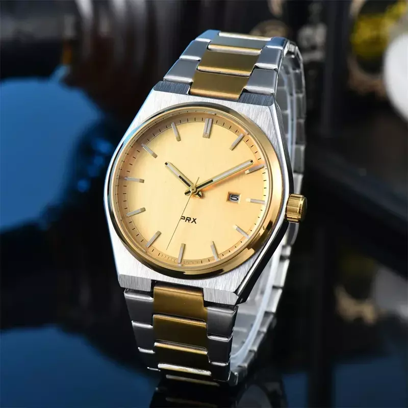 Reloj de pulsera de cuarzo para hombre, cronógrafo PRX de marca de lujo, de alta calidad, para negocios, con fecha automática
