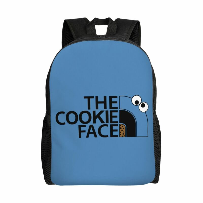 커스텀 쿠키 몬스터 페이스 배낭 남녀공용, 방수 대학 학교 애니메이션 만화 가방, 프린트 책가방