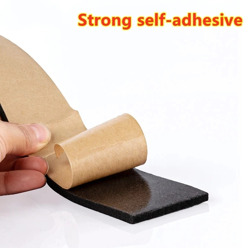 New Self Adhesive Sponge Seal Strip Thicken Black EPDM Rubber Single Sided Adhesive Soundproof Foam Anti-collision Seal Gasket