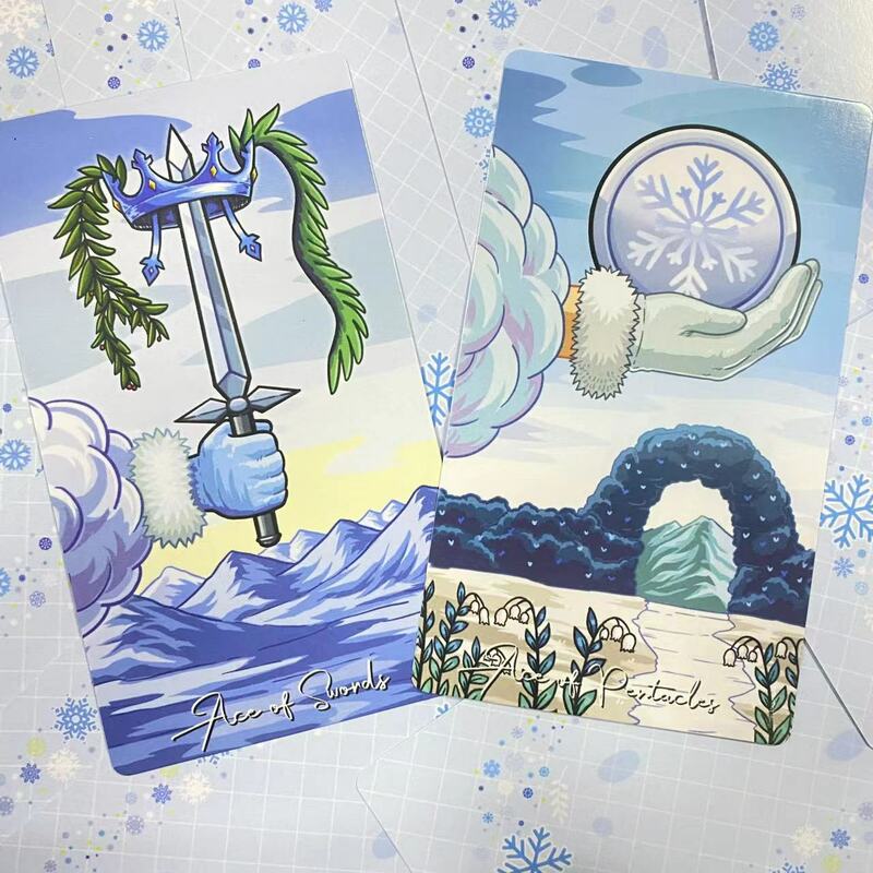 12x7 cm Winter Magic Tarot Deck Kartenspiele