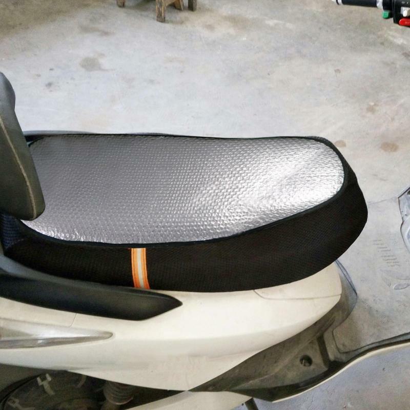 Universal Waterproof Motorcycle Sunscreen Seat Alumínio Film Cover Electric Bike Scooter Sun Pad Cobertura de isolamento térmico Pad