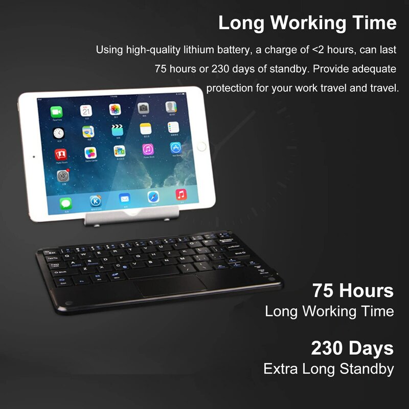 Neue Mini-Bluetooth-Tastatur drahtlose Tastatur wiederauf ladbar für iPad-Telefon Tablet-Tastatur mit Touchpad für Android iOS Windows