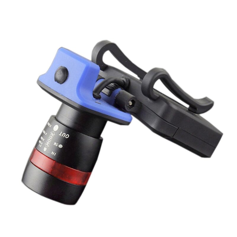 5X XPE LED 120 Lumen 3 Modes Waterproof Zoomable Clip - On Cap Hat Light Flashlight Head Light Lamp Black