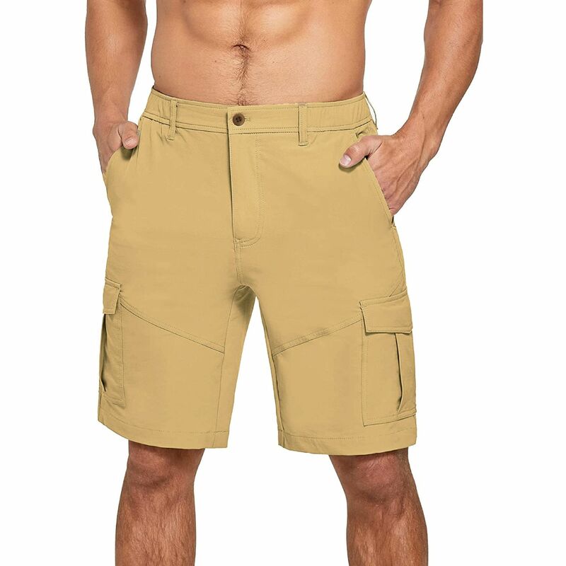 กางเกงคาร์โก้ผ้าฝ้ายขาสั้นผู้ชาย, กางเกงทหารขายาวหลายกระเป๋าทำงานกลางแจ้งลำลอง2022ฤดูร้อน