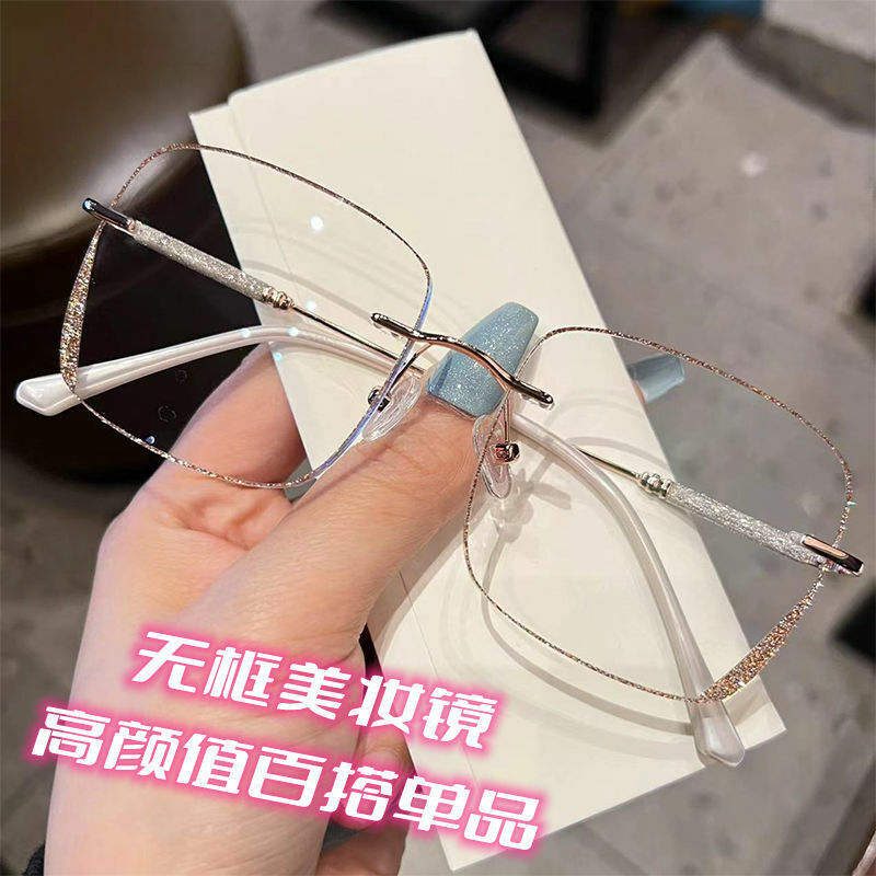 Montature per occhiali da vista con diamanti squisiti RX occhiali da vista per miopia da donna anti-blu chiaro 0-0.5-1.0-1.5-2.0-5.5-6.0