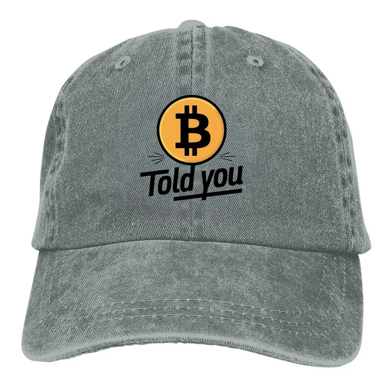 Ich habe dir gesagt, so Bitcoin mehrfarbigen Hut Peaked Frauen kappe lustiges Design personal isierte Visiers chutz Hüte