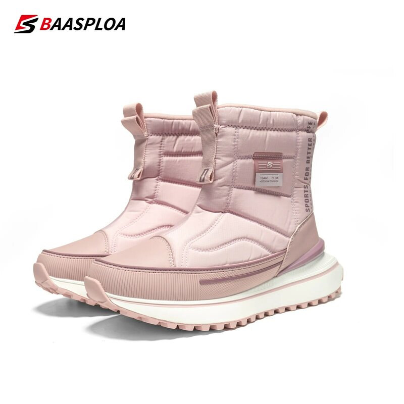 Baasploa-botas de neve de pelúcia quente para mulheres, sapatos impermeáveis antiderrapantes, tênis ao ar livre, sapatos de caminhada, inverno