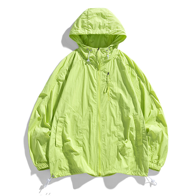 Ropa de protección solar UPF100 +, chaqueta holgada de verano para deportes al aire libre, ciclismo, protección UV, cortavientos con capucha, pareja