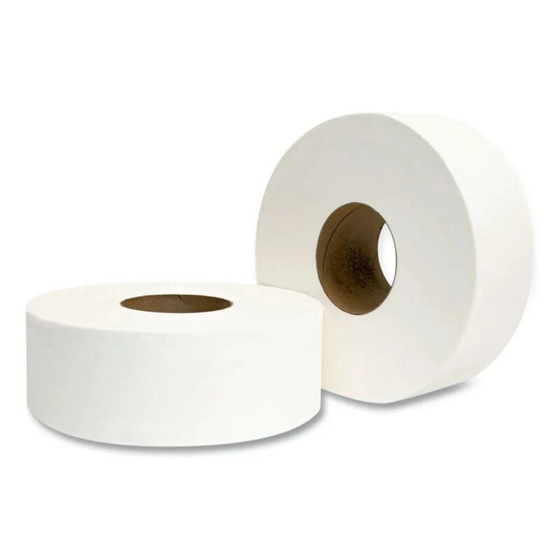 Papel higiénico Jumbo, caja fuerte séptica, 2 capas, blanco, 3,3 "x 700 pies, 12 rollos/cartón