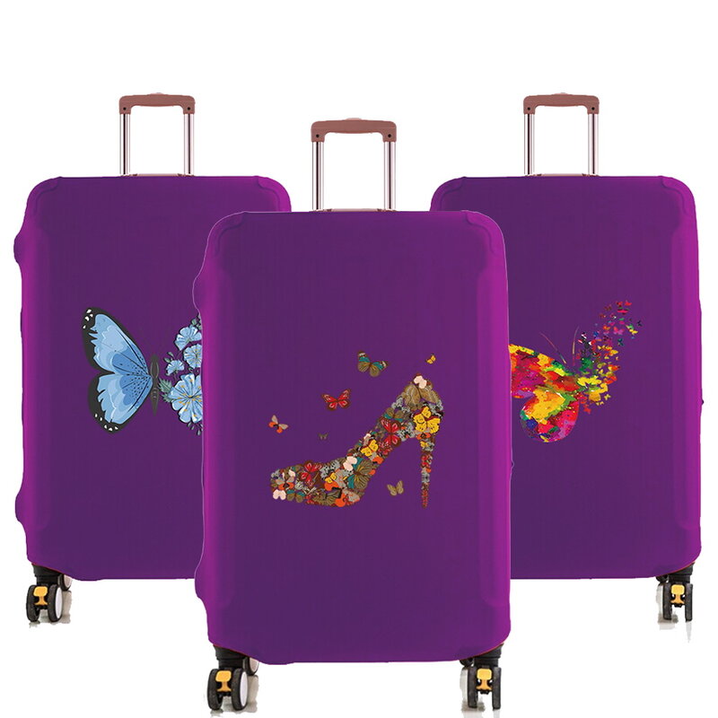 Juste anti-poussière de voyage pour bagages, housses de protection pour bagages, accessoires de voyage, motif de la série papillon, 18-32"
