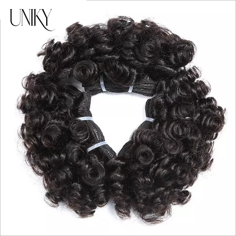 Short Bouncy Curly Human Hair Bundles 100% Human Hair Weft Brazilian Hair Weave Bundle Cheap short deep loose ocean wave bundles