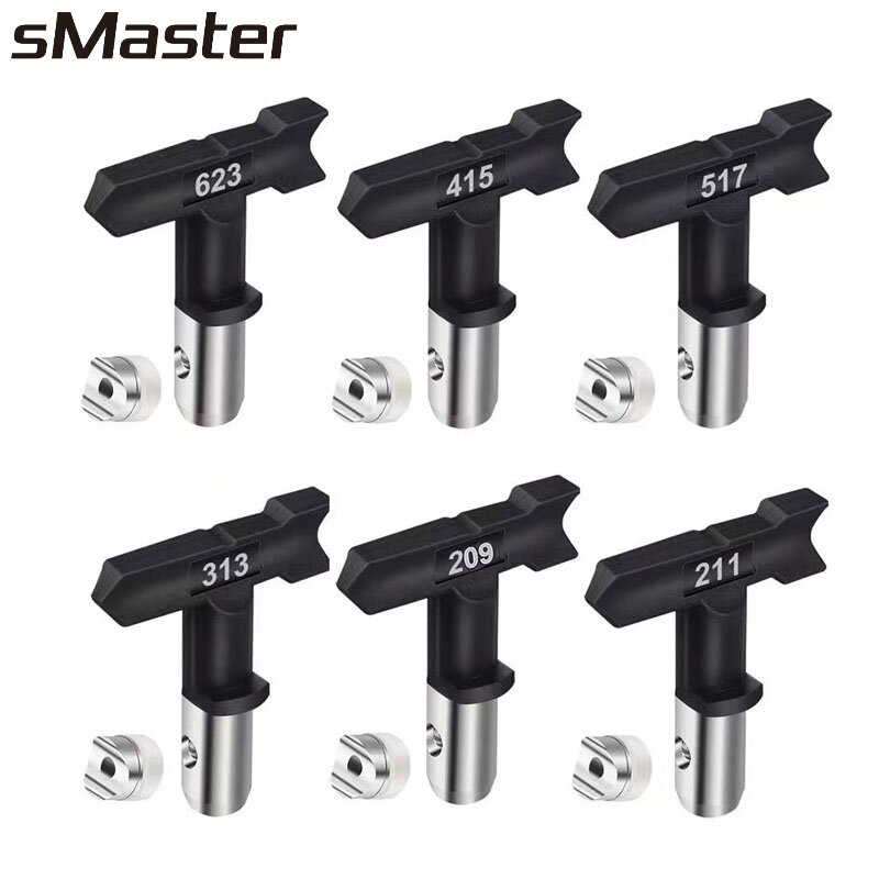 Smaster Black Nozzle Spray Tips Airless Spuit Omkeerbare Tip Voor Airless Verfspuit 1 Stuks 311/ 315/413/517/519/211/625