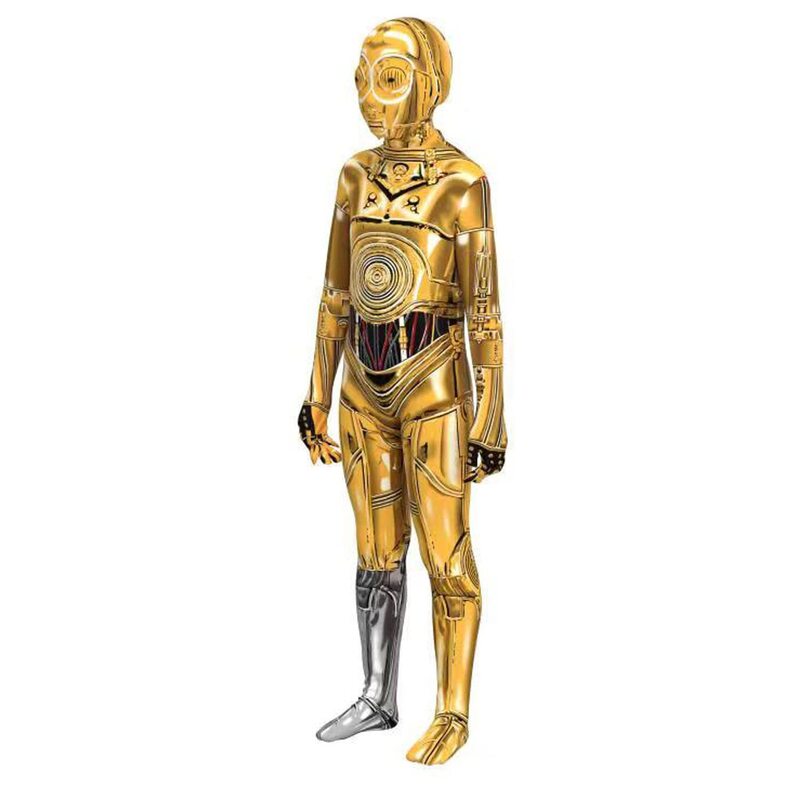 C3PO Movie Cosplay Jumpsuit Halloween Costume Party Masquerade Costume Props
