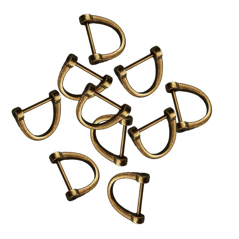 Hebillas de Metal de aro hechas a mano, anillos en D de 5x10 piezas, para Collar DIY