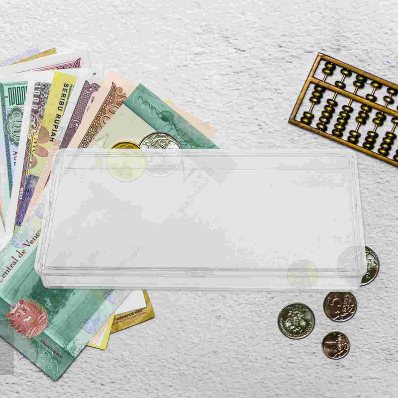 Soporte protector de billetes de plástico transparente, caja de almacenamiento de billetes Ar, protector de papel