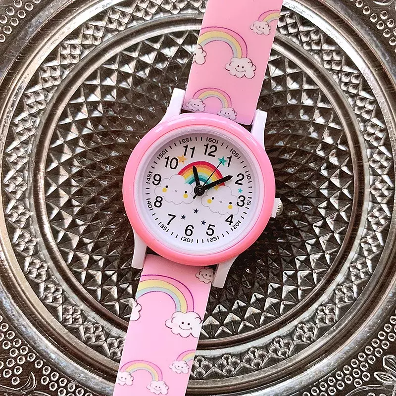Jam tangan perempuan Fashion baru jam tangan kartun awan kupu-kupu untuk anak-anak jam tangan kuarsa anak jam tangan lucu hadiah jam Reloj Mujer