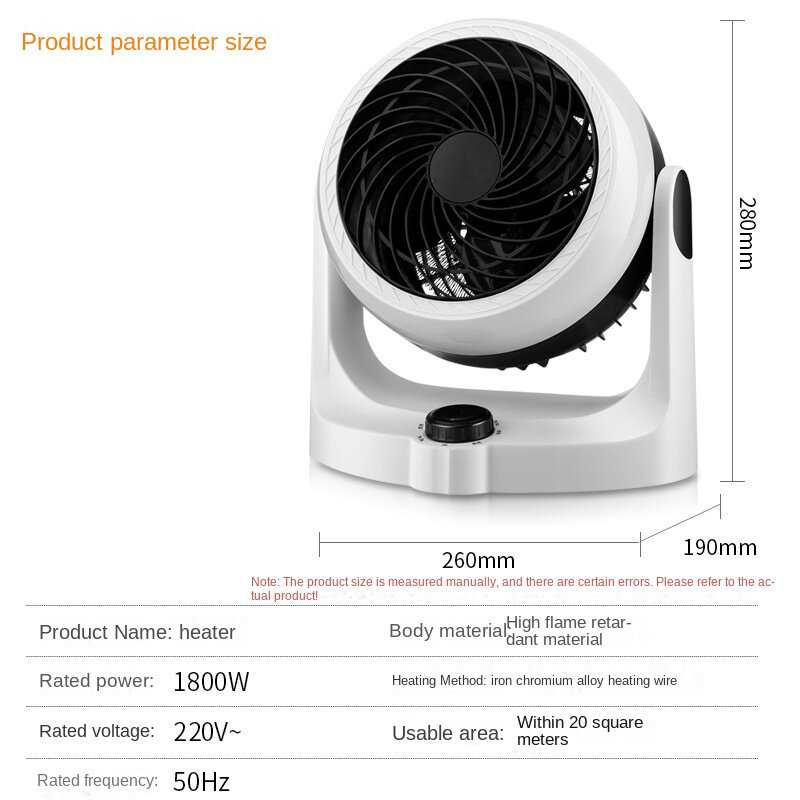 Black technology heater, household dual-purpose heater, desktop fast heat and quiet air conditioner, small office bedroom