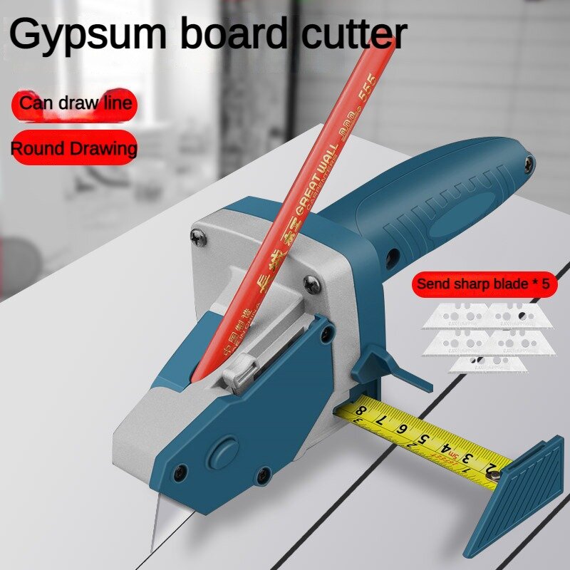 Kit penyapu pemotong Papan gipsum genggam alat artefak pemotong Drywall dengan pengukuran eternit pekerjaan kayu alat tangan