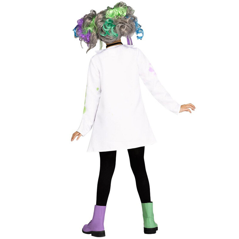 Bachrza laboratoryjnego kostium halloweenowy dla dziewczynki chłopców Unisex, którzy zachwycają się kostiumem szalonego naukowca