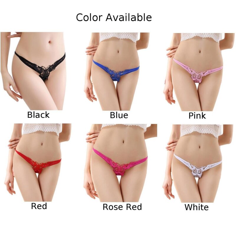 Women Sexy Thong Panties Butterfly Embroidery G-String Briefs Low Waist Breathable T-Back Underpants Bikini Erotic Underwear