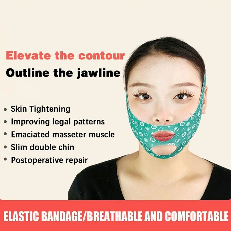Face Slimming Strap, Reduzir o Chin Duplo, V Face Adesivos, Anti Bandage, Máscara de cinto facial, Levante Máscara Oval, L7J6
