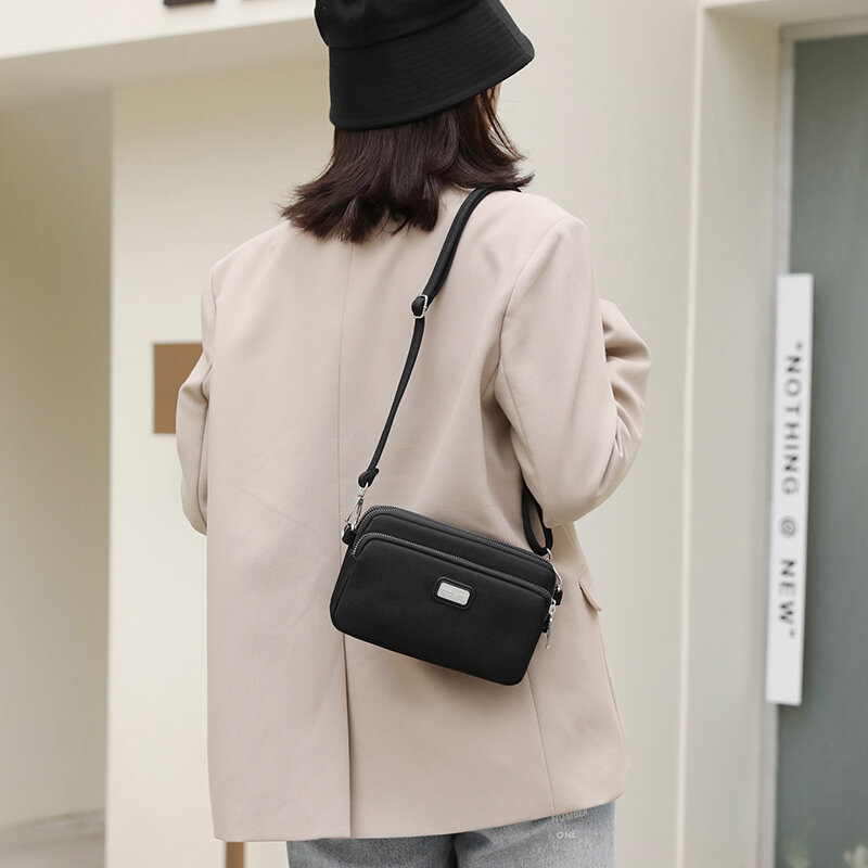 Mini borsa da donna a 3 strati di moda borsa a tracolla piccola da donna in tessuto di alta qualità borsa per lo Shopping per ragazze in stile grazioso