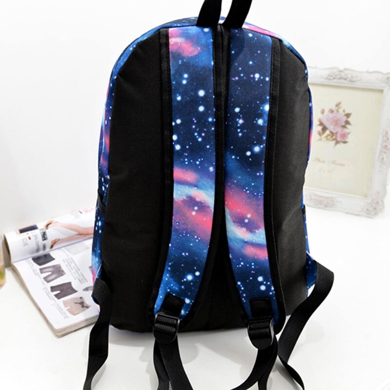 Impermeável Starry Sky Schoolbag com bolso utilitário frontal, material escolar para alunos, meninos e meninas, quente, novo