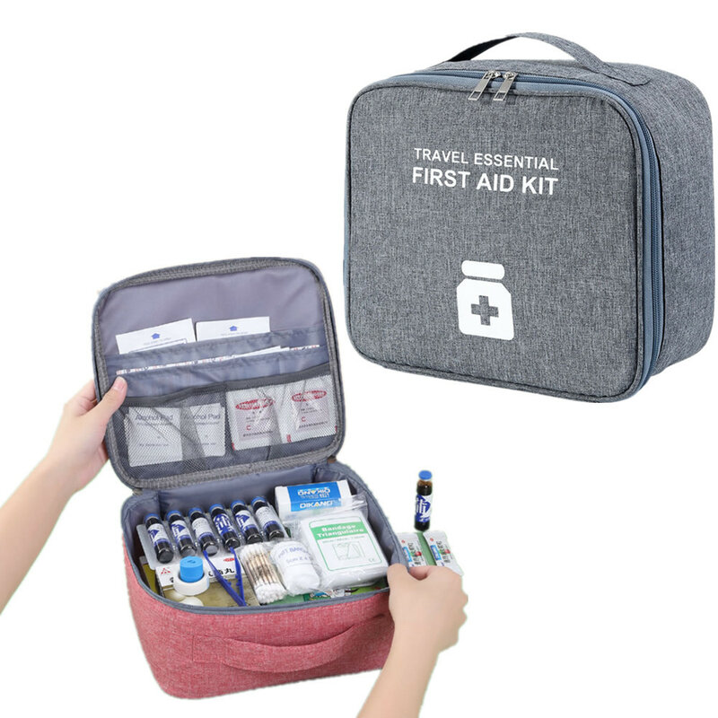 Kit di pronto soccorso da viaggio a casa borsa di immagazzinaggio di medicinali vuota di grande capacità custodia medica portatile custodia di sopravvivenza borsa di emergenza all'aperto