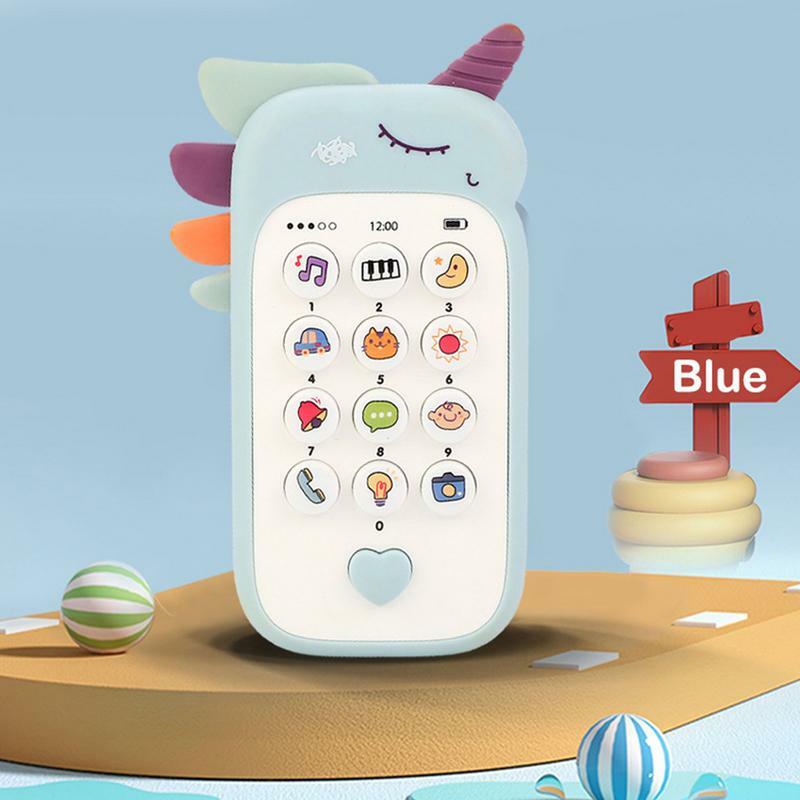 Telefone de música bilíngue para bebê, Artefato para dormir, Telefone de simulação para crianças, Brinquedo educativo infantil, Presentes para crianças