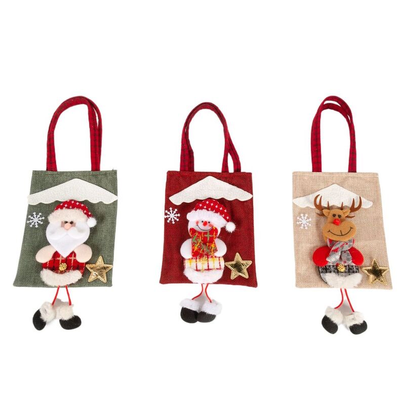 Party Festival Props Christmas Decoration Ornament For Children Kids Candy Bags Christmas Present Bag Tote Bag Gift Pouch