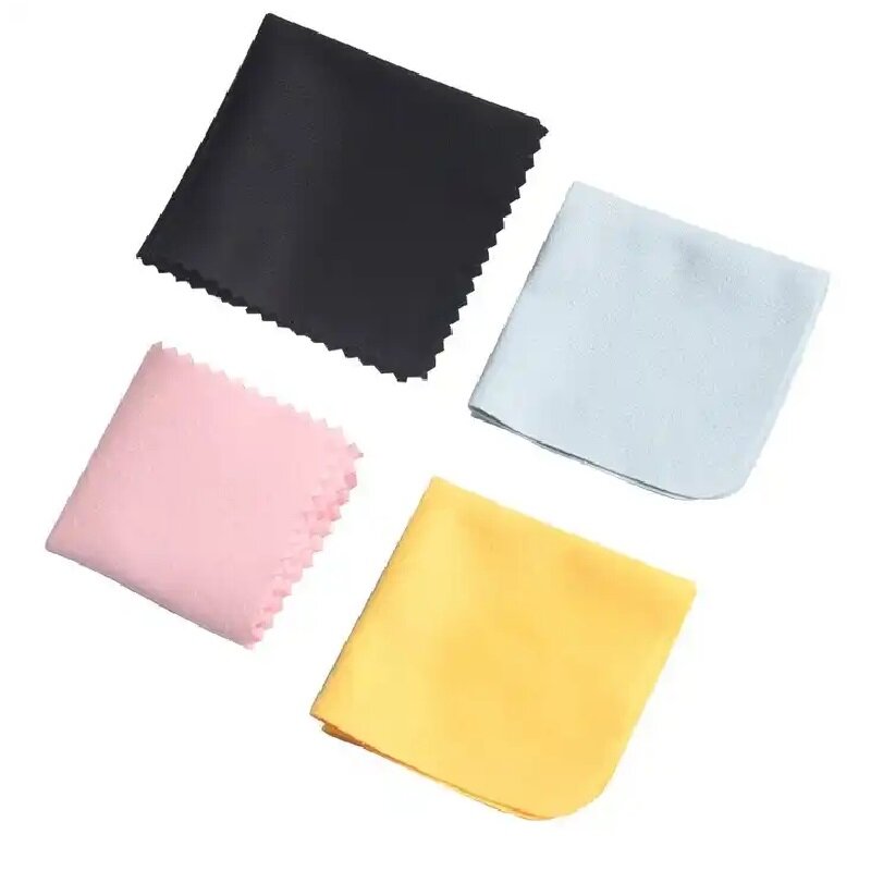 Custom Logo Wholesale Microfiber Watch Black Yellow Pink Cleaning Cloth For Glasses and Jewelry