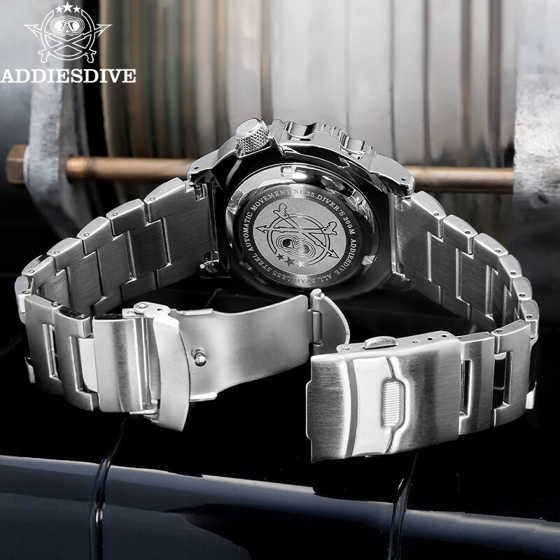 Adpeso jam tangan Diver pria, arloji AD2047 safir sintetis 20Bar tahan air Relojes untuk Hombre kristal mekanis otomatis