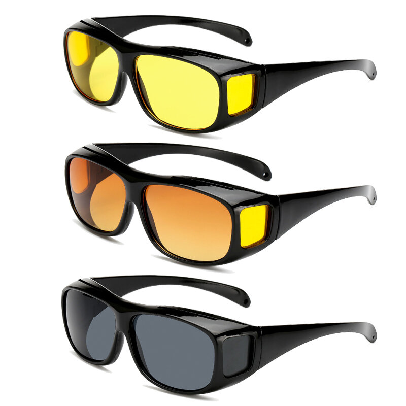 Occhiali da sole per visione notturna per auto di nuovo stile per occhiali da guida Driver Unisex HD Night Day Driving Wrap Around occhiali da sole antiriflesso