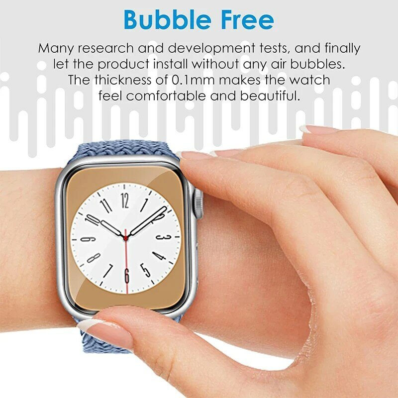 Película de hidrogel suave para Apple Watch 9, 5, 6, 5, 4, 3, 2, 40MM, 44MM, 42MM, 38MM, Protector de pantalla para Apple Watch Ultra 2, 49MM, 7, 8, 41MM, 45MM