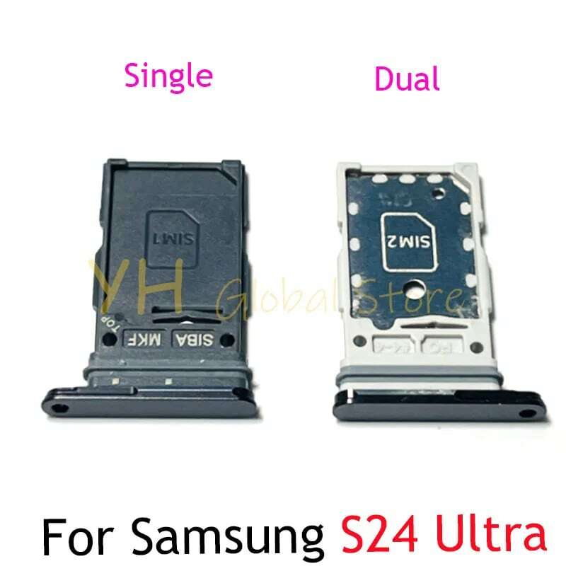 For Samsung Galaxy S24 Ultra Sim Card Slot Tray Holder Sim Card Reader Socket Repair Parts