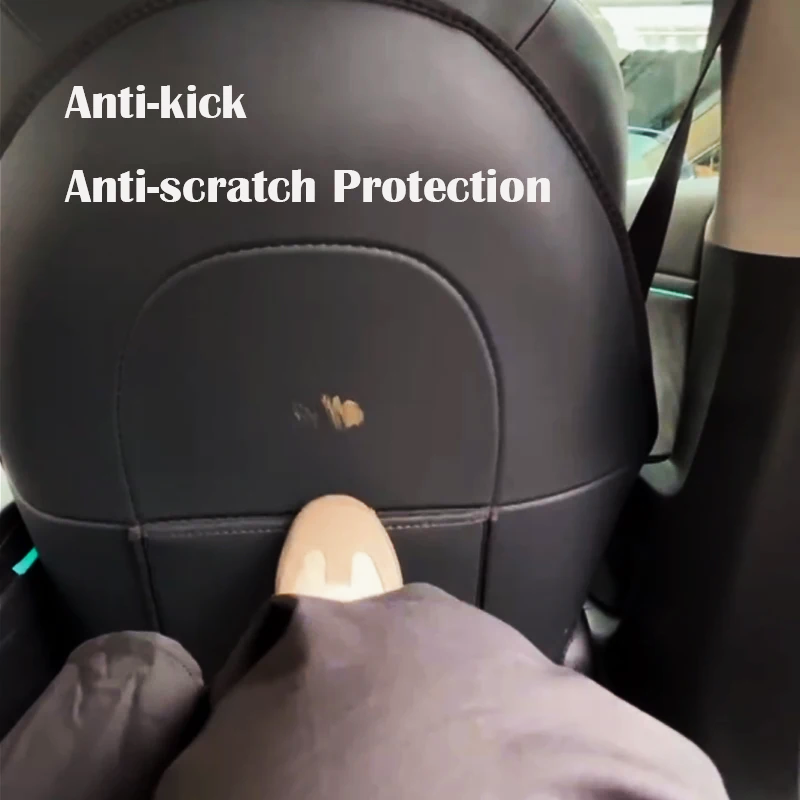 Dla Tesla Model 3 / Y oparcie siedzenia mata ochronna skórzany samochód ochraniacz podkładka chroniąca przed kopaniem dziecko przeciw zabrudzeniom akcesoria do wnętrza samochodu