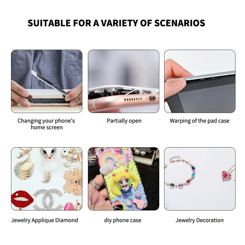 SUXUN B7000 lem layar sentuh ponsel, lem Super perekat telepon DIY titik perbaikan berlian perhiasan kaca 6-110 buah