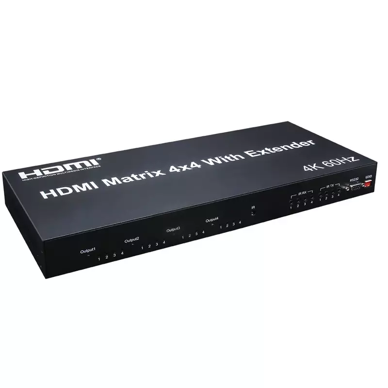 4K 60Hz 4X4 Matrix HDMI2.0 4x4 HDMI Matrix HDMI extensor HDMI a través de Cat5e Cat6 Rj45 Cable Ethernet interruptor divisor 4 en 4 8 Out Display