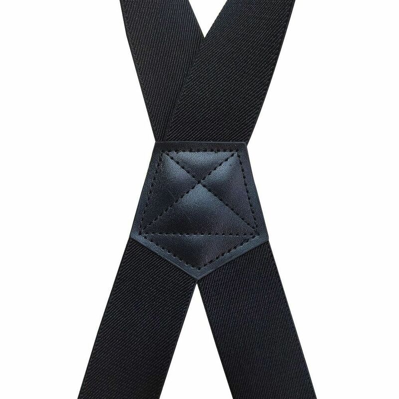 3.8cm Wide Men's Suspenders Adjustable Plastic Side Clip Elastic Suspenders Braces Suspenders 2 Clips X Shape Trouser Braces