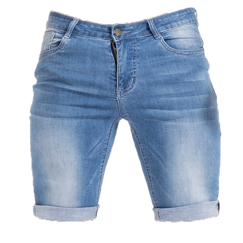 Shorts jeans rasgado de cintura alta masculino, jeans de verão, streetwear casual, marca plus size, preto, DSK03