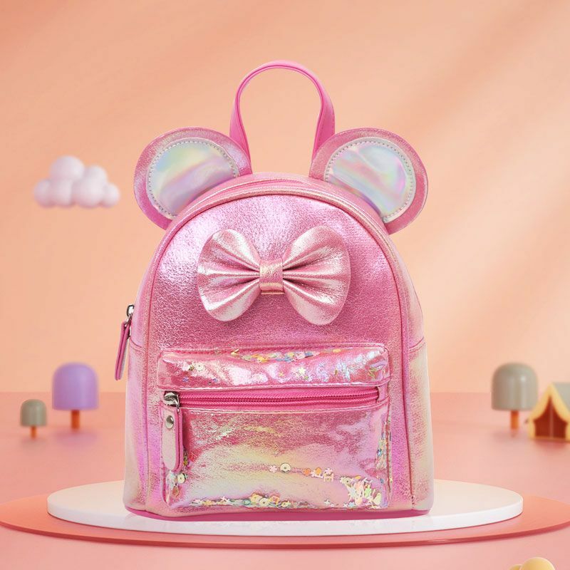 MINISO новый детский рюкзак с блестками микки мультяшный милый детский рюкзак с Бантом принцессы