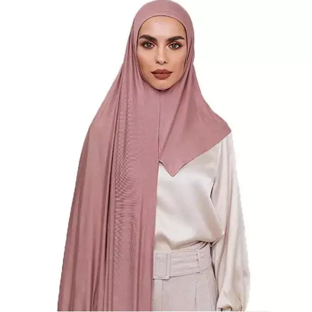 무슬림 여성용 프리미엄 인스턴트 코튼 저지, 히잡 스카프, 후프 핀리스 헤드 스카프, 이슬람 패션